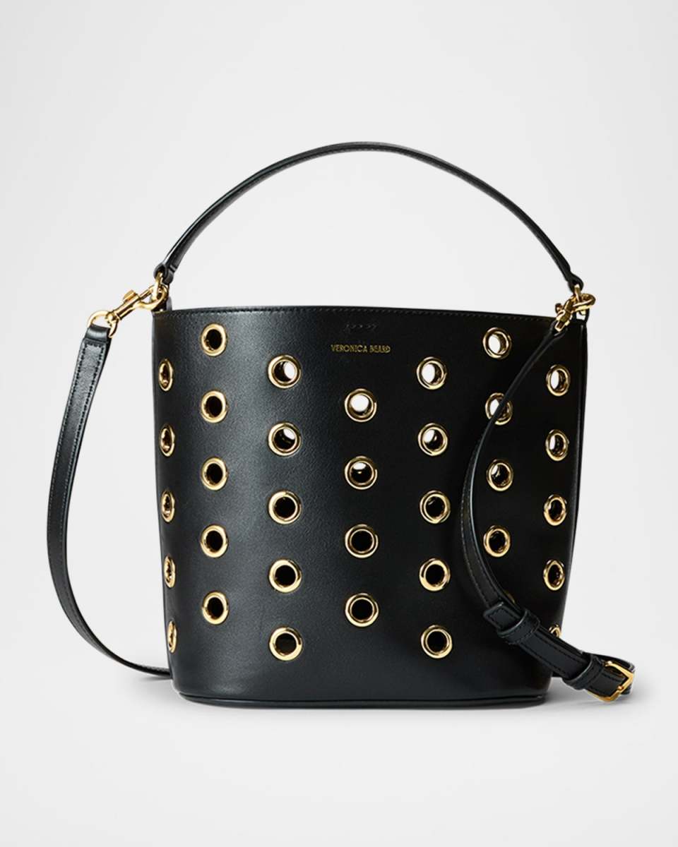 Small Grommet Leather Bucket Bag